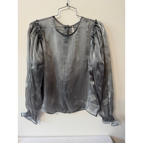 FREE PEOPLE FREYA FROST SILVER TOP XS - Picture 1 of 5